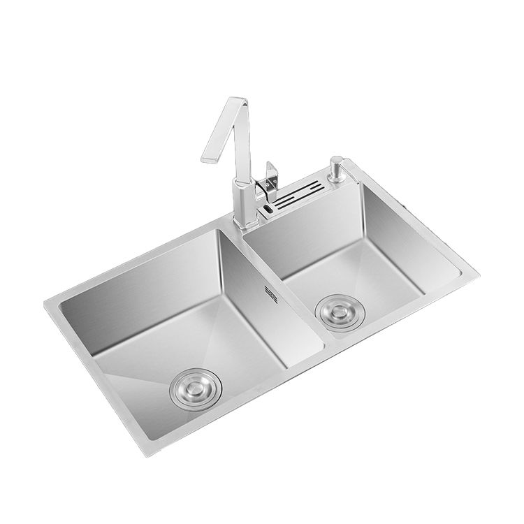 Modern Style Kitchen Sink Overflow Hole Design Scratch Resistant Kitchen Sink
