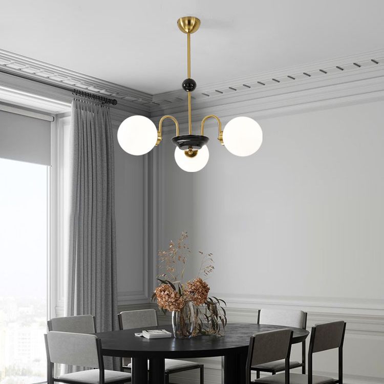Modern Dining Room Lighting Glass Chandelier Light Fixtures Cafe Restaurant Hanging Chandelier