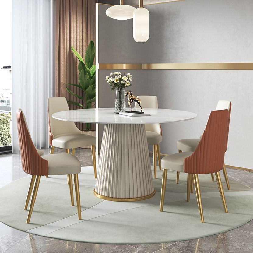 Nordic Sintered Stone Dining Room Set with Round Leg Dining Furniture for Home Use