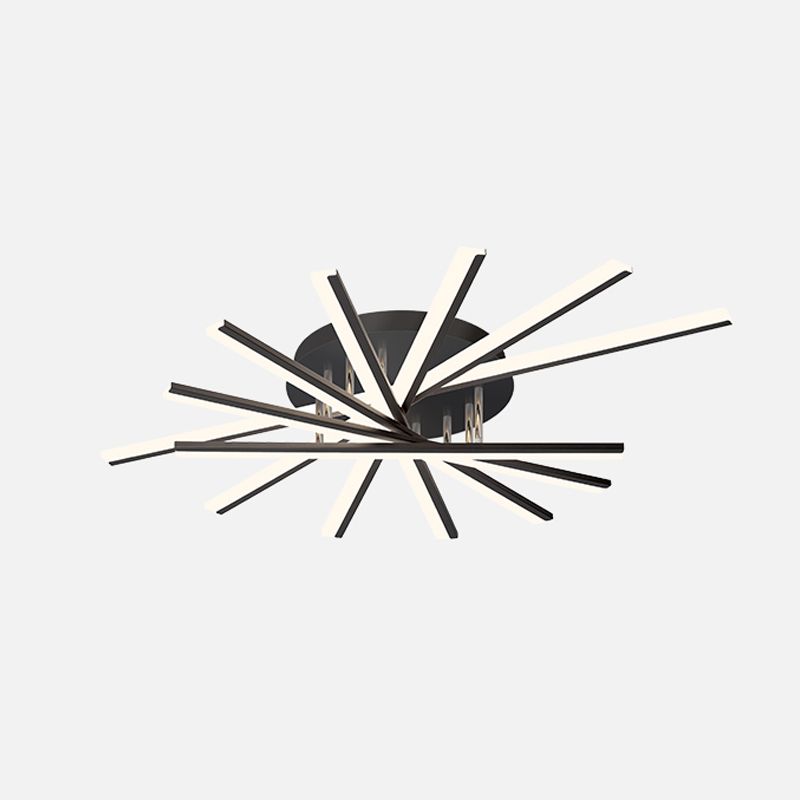 Moderne minimalistische LED-plafondlamp Gelakt ijzer Lineaire inbouw met acrylkap