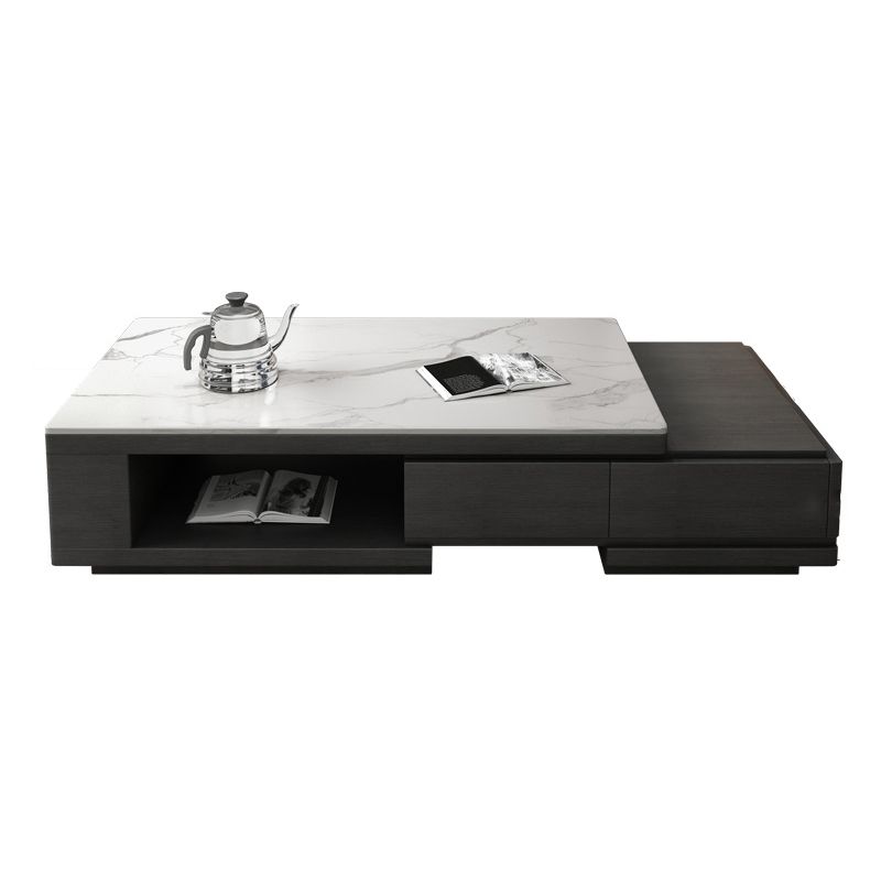 Single Coffee Table Slate Rectangular Coffee Table with Shelf
