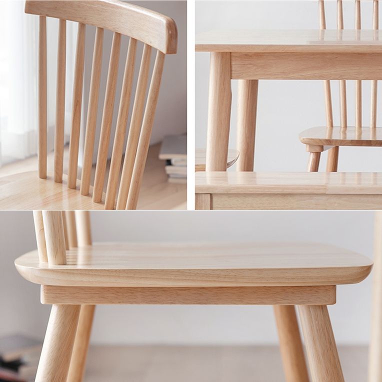 Minimalist Style Solid Wood Dining Room Set with Traditional Height Table and 4 Legs Base