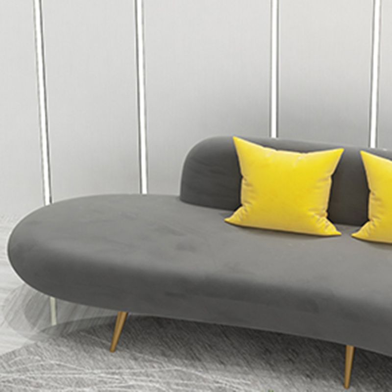 Contemporary Armless Curved Sofa with Tight Back for Living Room