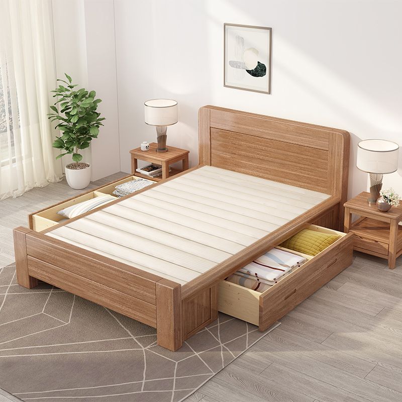 Scandinavian Walnut with Headboard Rectangular Panel Standard Bed
