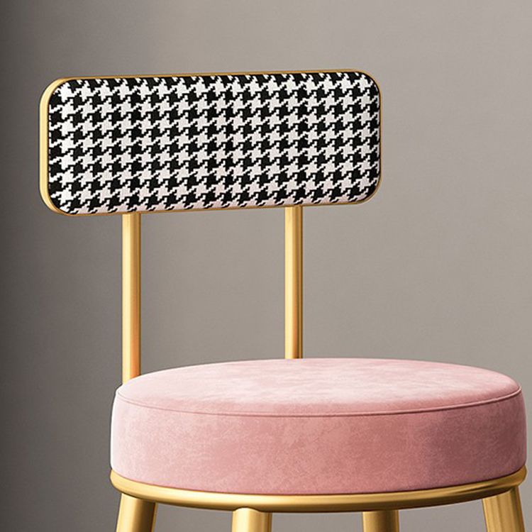 Scandinavian Matte Finish Velvet Barstool Footrest Coffee Shop Stool