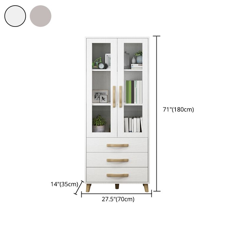 Modern Style Standard Bookcase Closed Back Bookshelf with Drawer Storage