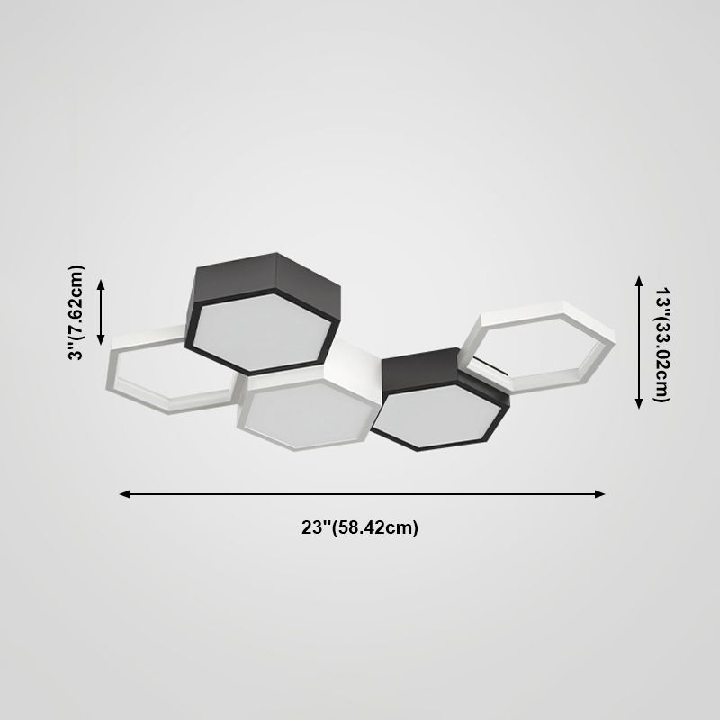 Soporte empotrado LED geométrico acrílico en luz de techo de aluminio esmerilado de estilo creativo moderno