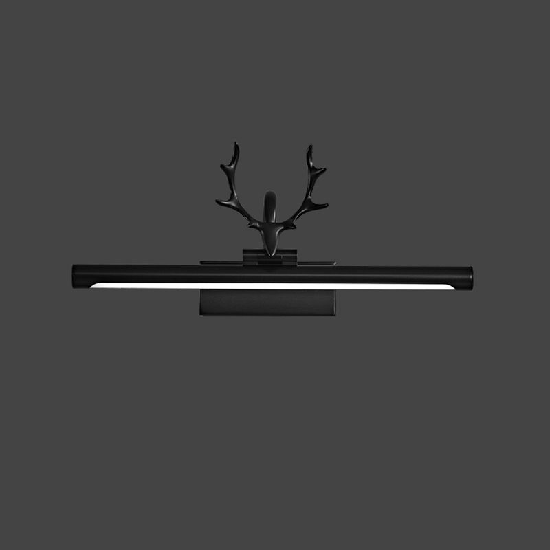 American Style Brass Vanity Light Straight LED Mirror Light with Antlers for Bathroom