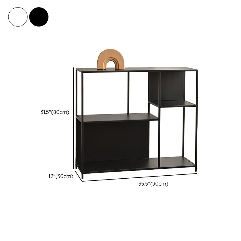 Modern Style Open Back Bookshelf Horizontal Metal Bookcase with Shelves