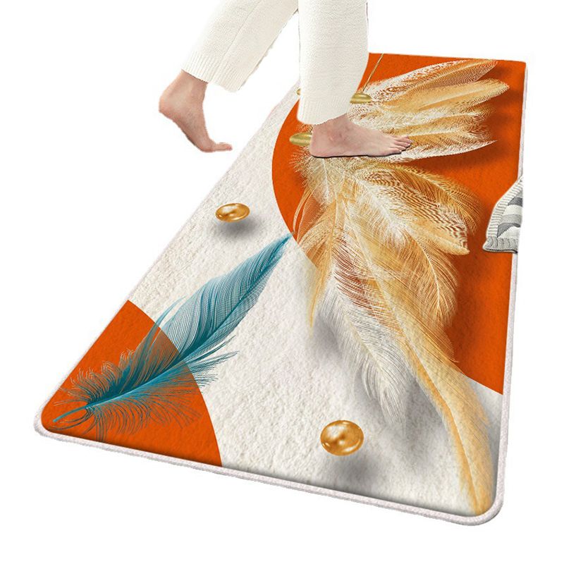 White Casual Carpet Polyester Striped Carpet Washable Carpet for Bedroom