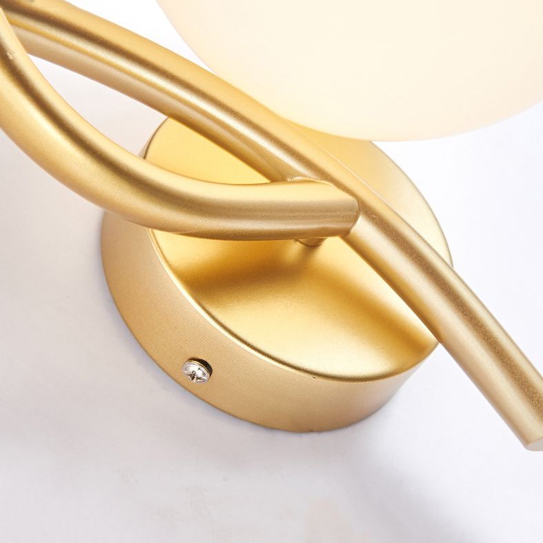 Ball Shade Glass Wall Sconce Modern Style 2 Lights Wall Mount Light Fixture