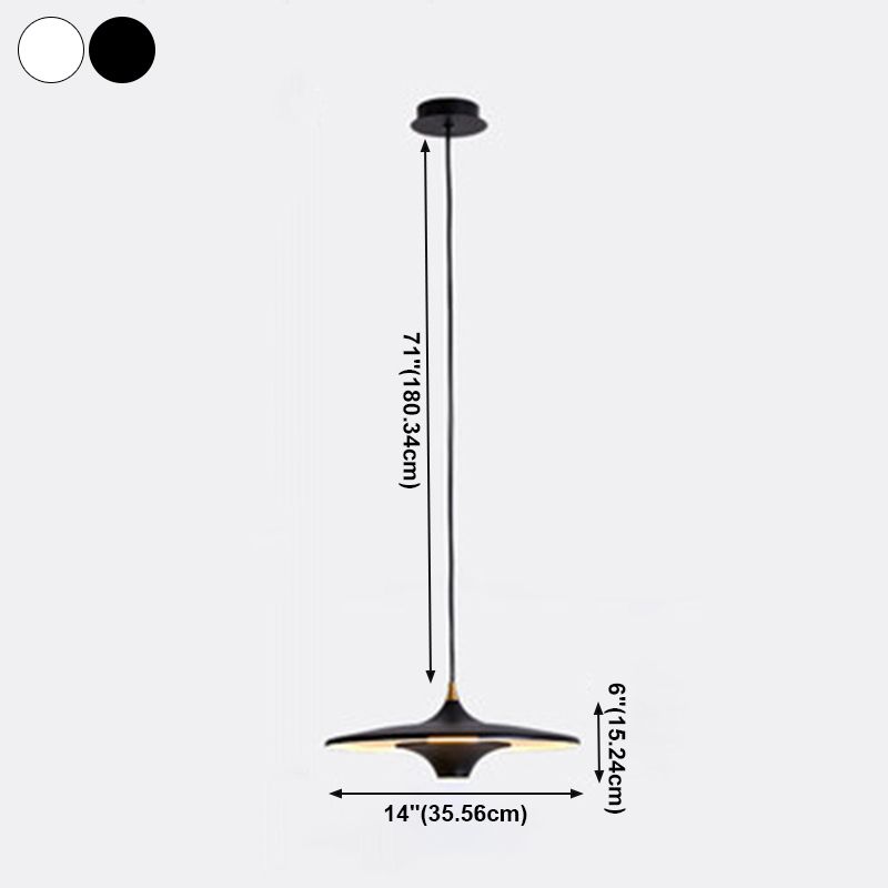 Moderne minimalistische LED -LED -Lampe Lack -Eisenuntertasse Pendellicht mit Acrylschatten