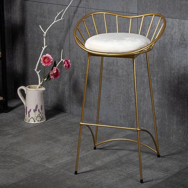 Industrial Metal Round Barstool Patio Bar Stool with Metal Legs