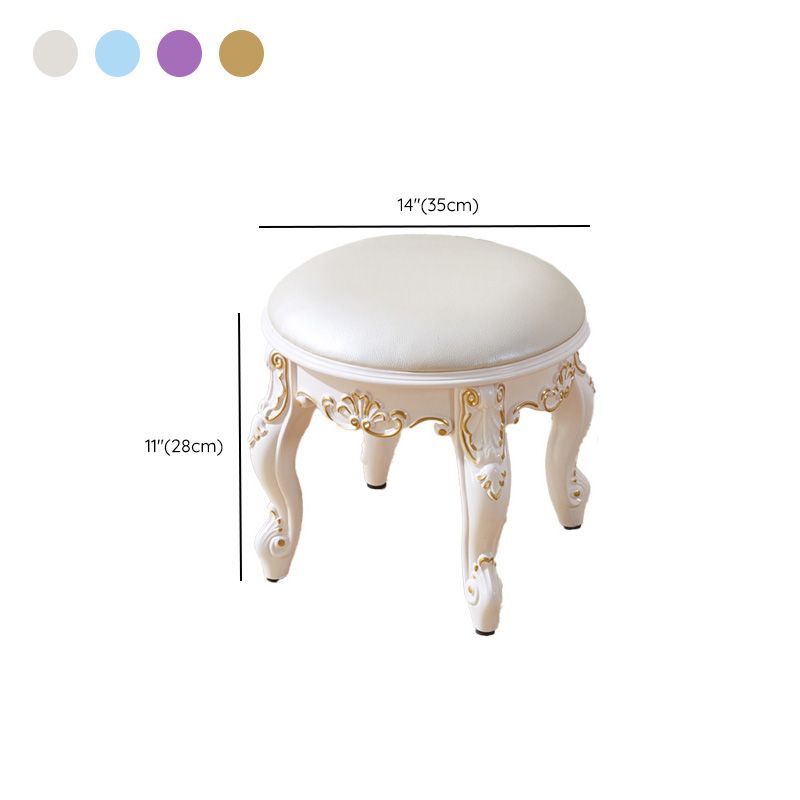 PU Leather Ottoman Pure Color Carving Water Resistant Glam Standard Ottoman