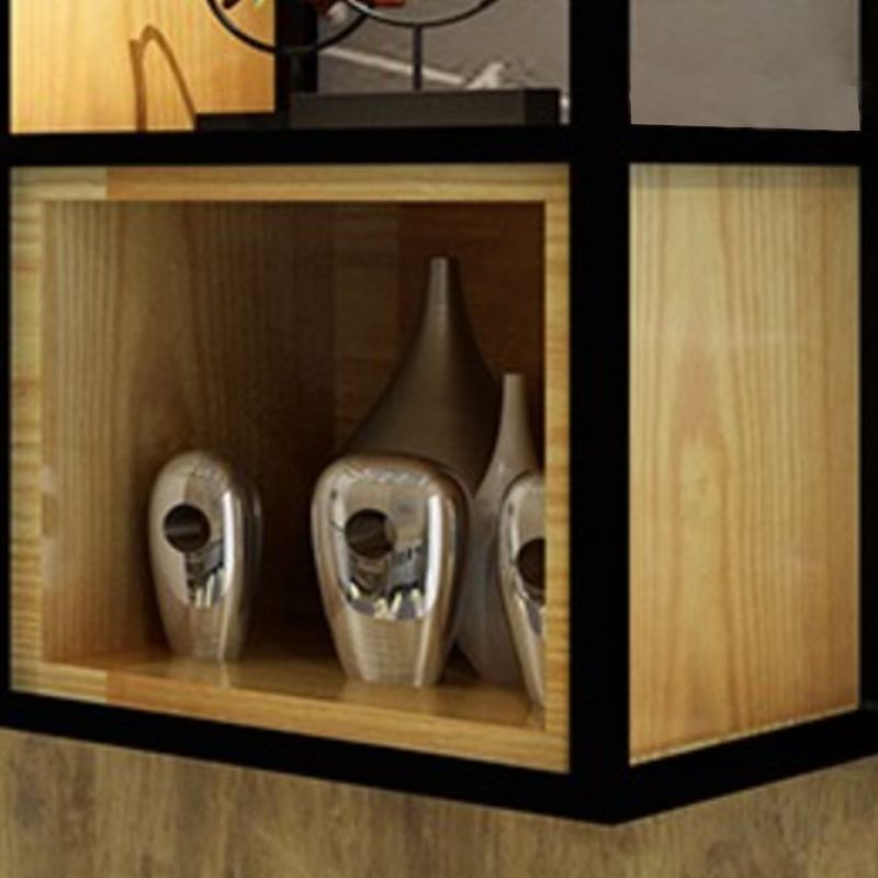 Contemporary Wooden Bookcase Floating Natural Closed Back Bookshelf