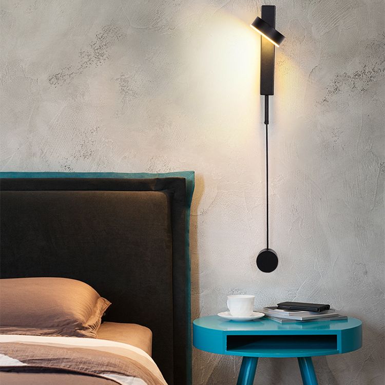 Lámpara de pared LED de hierro electroplacado en un estilo moderno de pared geométrica acrílica para dormitorio