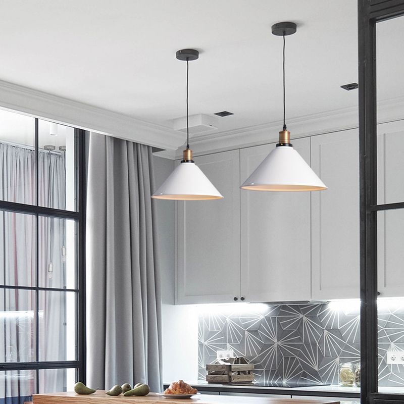 Accoglienza a sospensione vintage a 1 luce Kit di luce a sospensione bianca per negozio