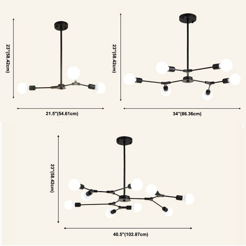 Luz de lámpara de metal ajustable Luz de luz múltiple de luz múltiple para espacios interiores