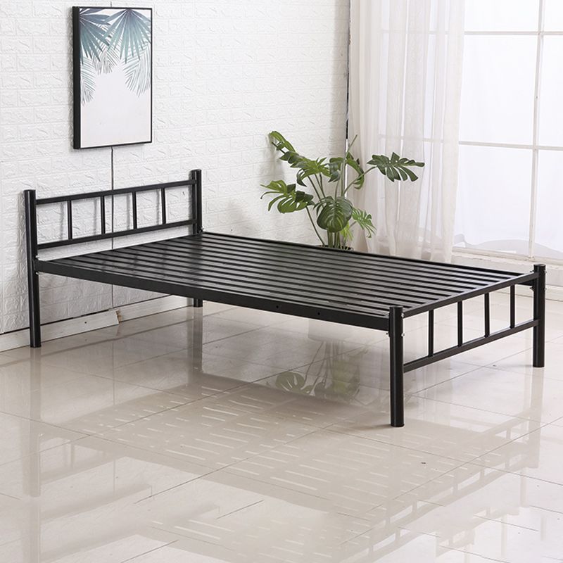Black Metal Wire-Grid Bed Frame Industrial Style Iron High Open-Frame Bed