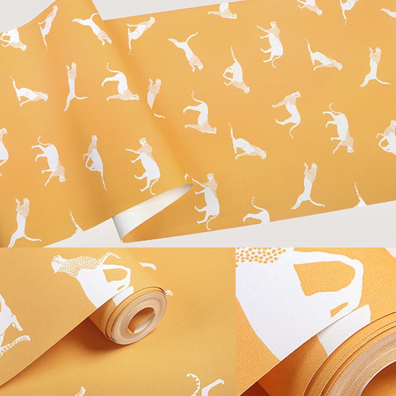 Papier peint léopard Animal scandinave, couleur vive, décoration murale Non collée pour la maison