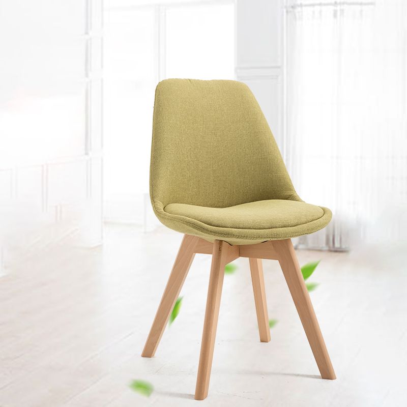 Scandinavian Restaurant Upholstered Side Chair Matte Finish Parsons Dining Chair