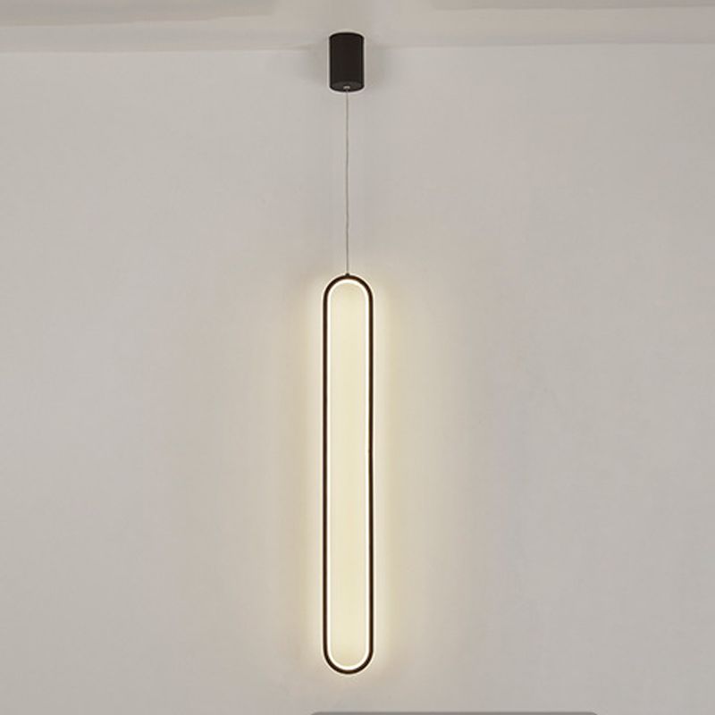 1 Light Linear Hanging Pendant Modern Style Metal Hanging Lighting for Dining Room