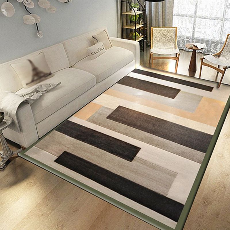 Yellow Geometric Rug Polyester Modern Rug Washable Indoor Rug for Home Decor