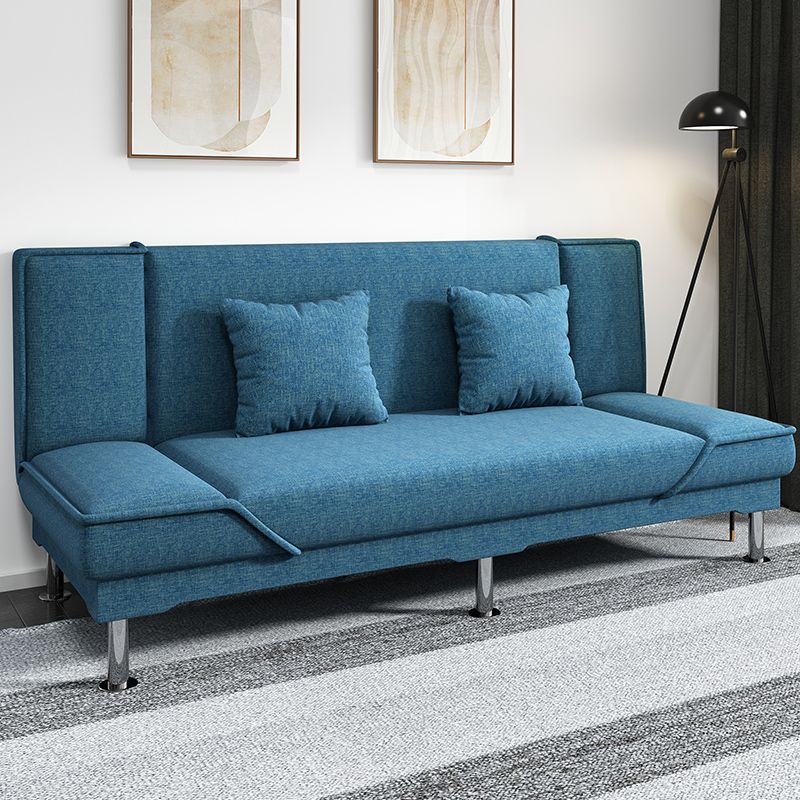 Armless Settee with Cotton Blend 19.68" W Convertible Sleeper Sofa for Living Room