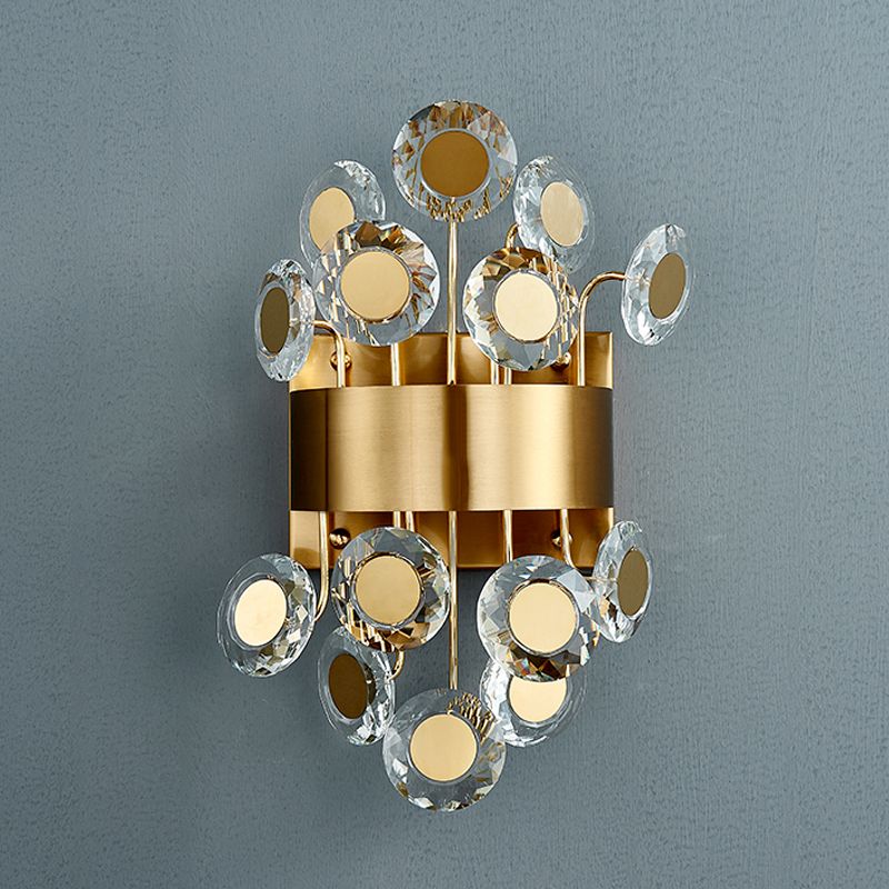 LED CRISTAL LED INTÉRÉCURÉ MUR MUR MID CELLET SIVILLE FINE CIRCULCUL PALLARE SCONCE LIGHT DIMINE
