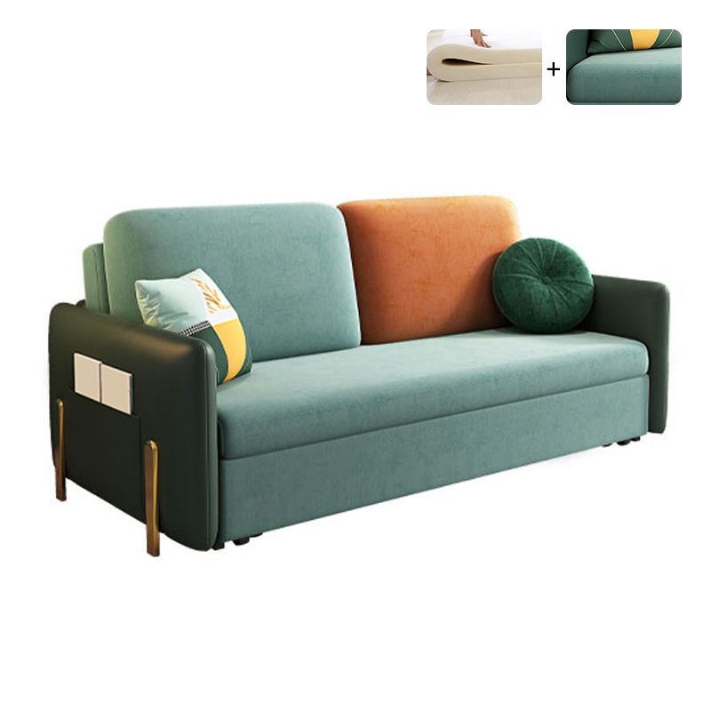 34" Wide Glam Futon Sofa Bed Green Futon Sleeper Sofa with Storage