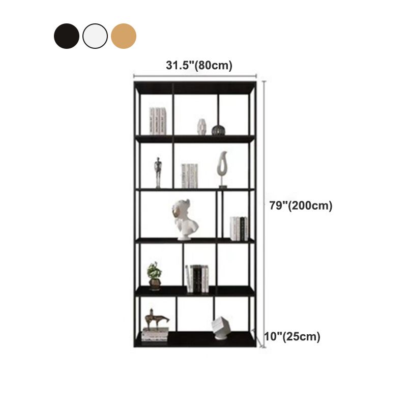 Industrial Metal Etagere Book Shelf with Rectangular Shelves Bookcase