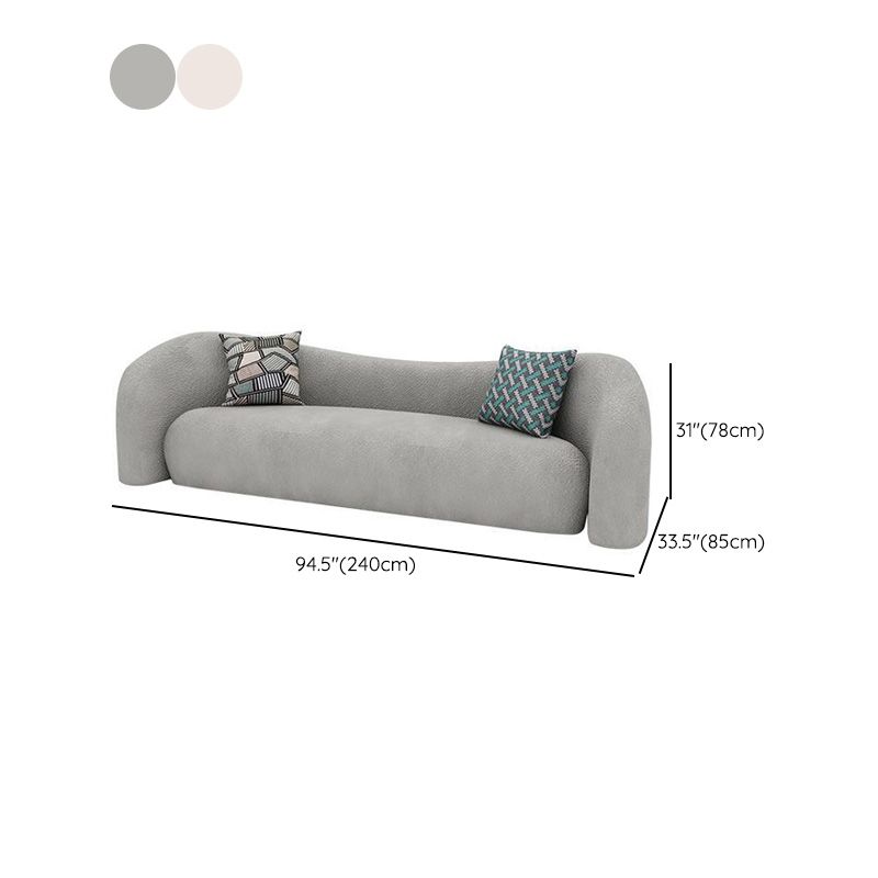 Contemporary Curved Loveseat Solid Color Tight Back Settee for Living Room