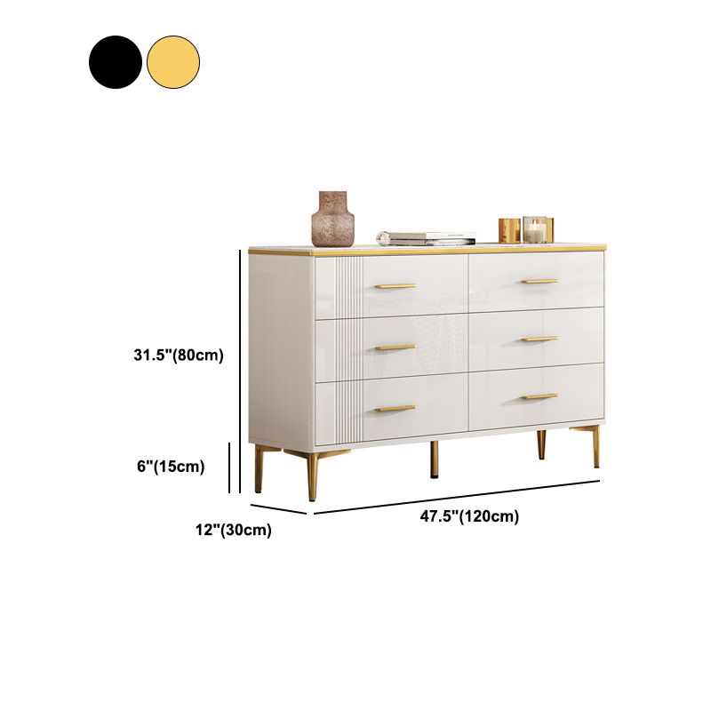 11.81" Wide Accent Chest White Contemporary Chest with Drawers