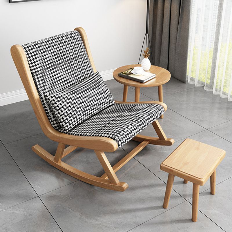 Modern Rocking Chair Solid Color Indoor Rocker Chair with Wood Legs