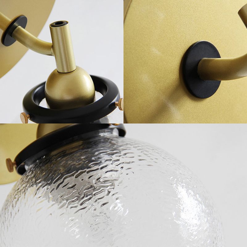 Water Glass Exposed Ball Wall Sconce Minimal 1 Light Living Room Wall Mounted Lamp in Gold