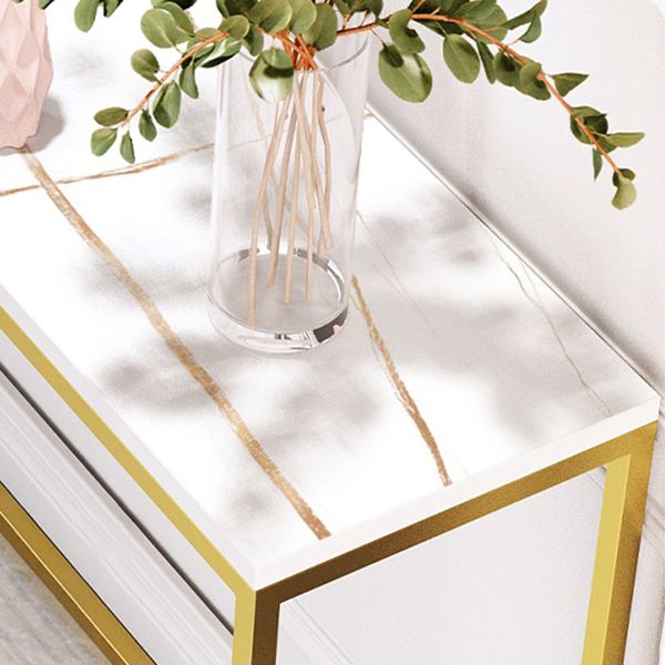 29.53" Tall Glam Console Table Stain Resistant Accent Table with 1 Shelf