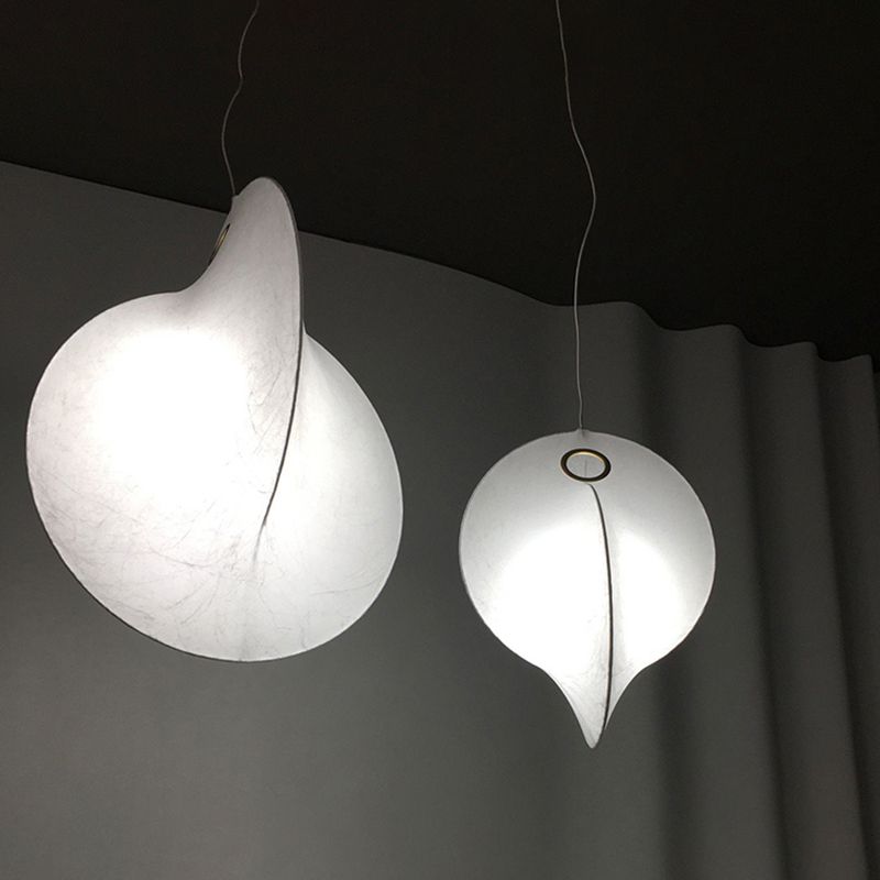 Posteo de suspensión sombreada Luz de estilo moderno de tela Moderna Luz colgante de luz en blanco