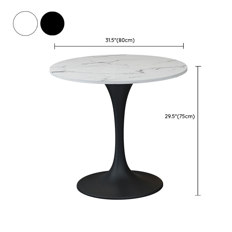 Contemporary Stone Dining Set 1/4/5 Pieces Round Dining Table Set with Padded Chairs