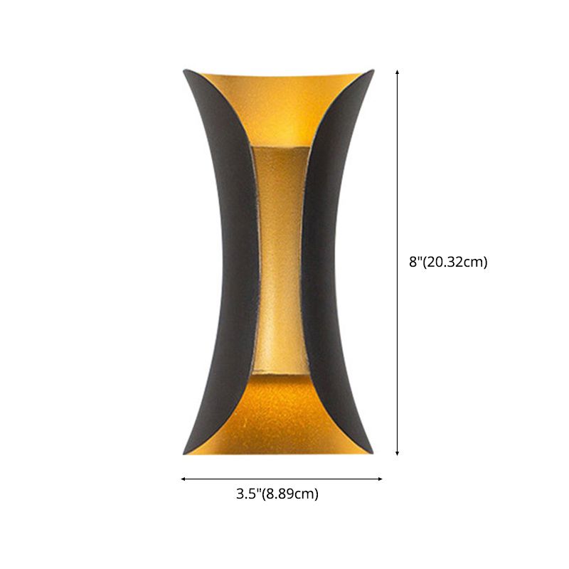 Luces de apliques de pared de 2 luces Estilo moderno Lámpara de pared de aluminio en negro y dorado