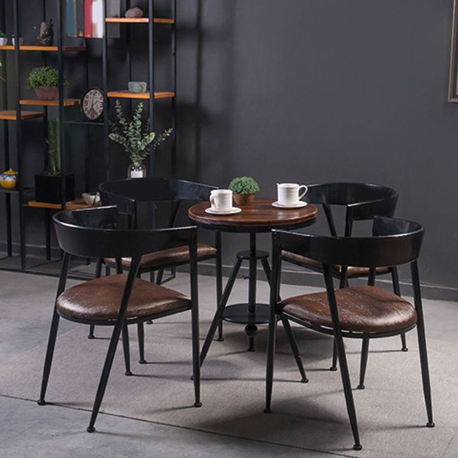 Modern Round Solid Wood Dining Set 1/2/3/4/5 Pieces Dining Set