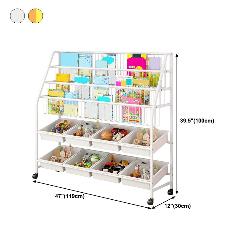 Metal and Plastic Bookshelf Scandinavian Bookcase for Home Office