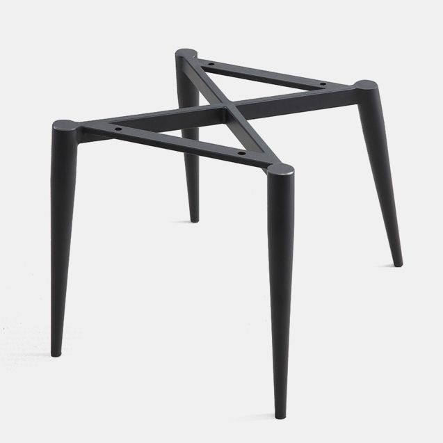 Modern Faux Leather Dining Chairs Black Metal Legs Armless Dining Accent Chair