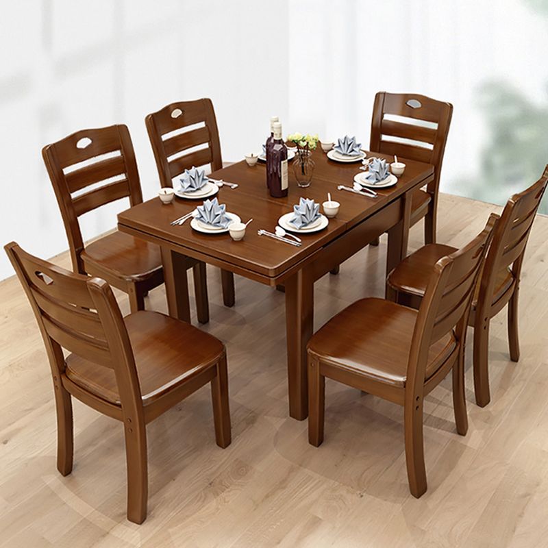 Solid Wood Brown Dining Room Table Contemporary Dinette Table