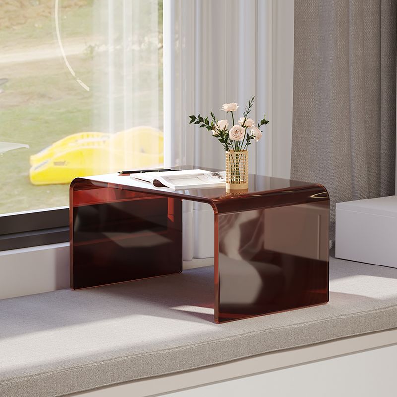 Luxurious Sled Side Table Rectangular Acrylic End Table Stand