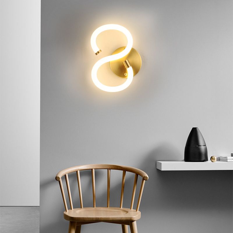 Linear Wall Sconces Modern Metal Wall Lamp in Gold for Living Room