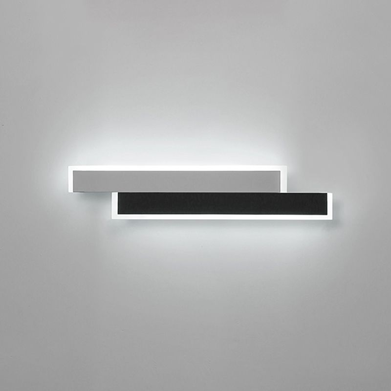 Contemporary Style Linear Wall Light Fixtures Metal 2 Lights Led Wall Mount Lamp