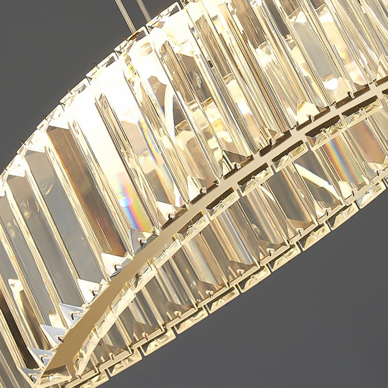 Contemporary Waves Ceiling Hanging Lamp Fixtures 2 Light Crystal Wrapped Island Pendant