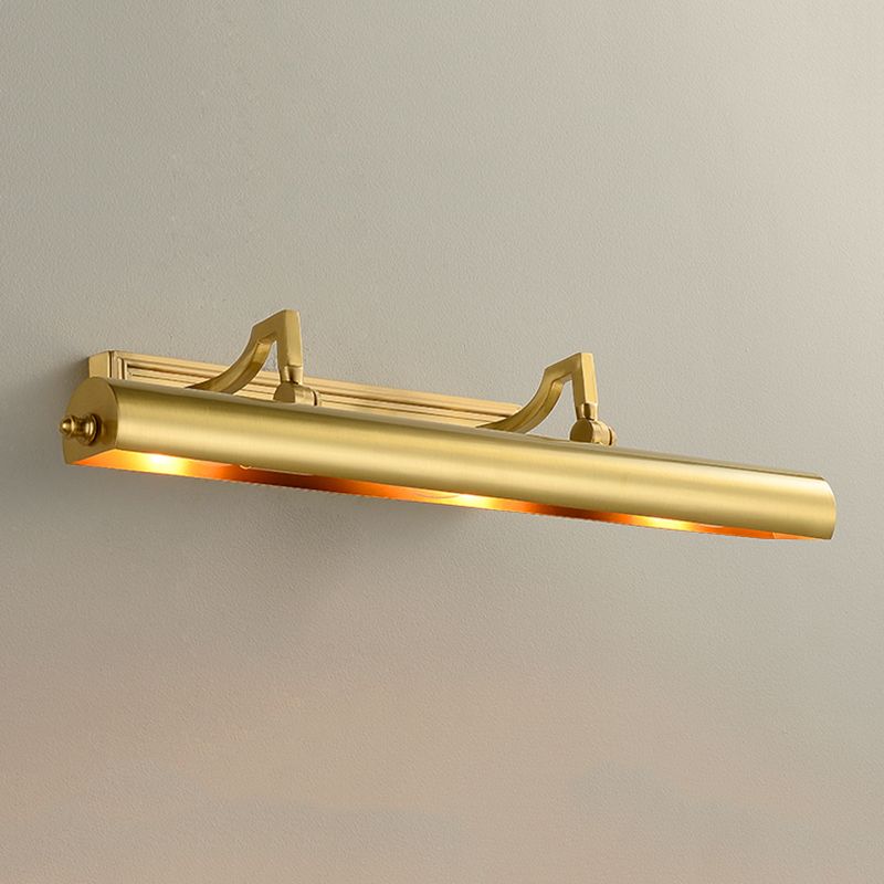 Postmodern Traditional Cylinder Vanity Sconce Lights Brass Wall Mount Light Fixture for Bathroom