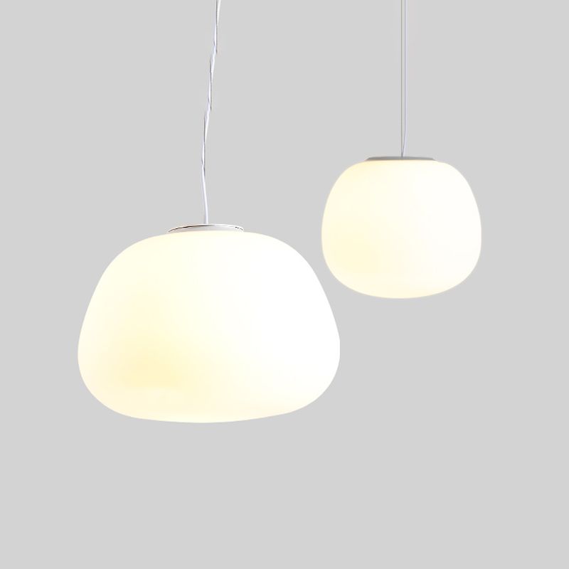 Glass Drop Shade Hanging Lights Modern Style 1 Head Hanging Mount Fixture for Restaurant