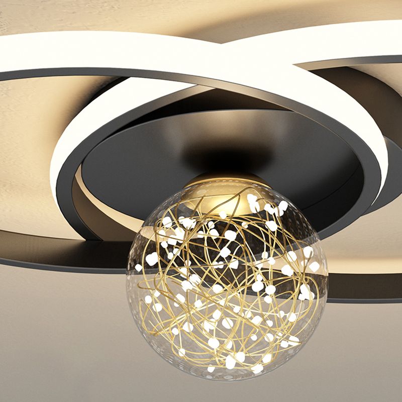 1-Luz de techo de color negro Montura de LED de metal de montaje en negro de techo para dormitorio